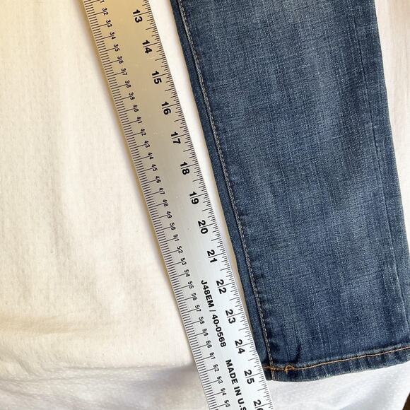 Polo Ralph Lauren Women Jeans 27 Blue Denim RL Embroidery Distressed - Picture 8 of 11